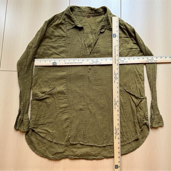 FREE PEOPLE FP One Penny Waverly Tunic – Khaki Green Flowy Boho Estimated Small - Picture 12 of 15